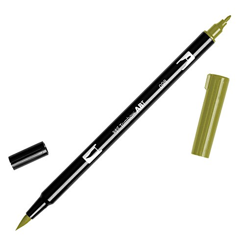 Stylos Tombow double brosse couleur avocado pour dessin et calligraphie