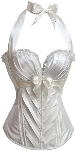Amazon Kranchungel ファッション サテン ホールターネック コルセット オーバーバスト 可愛い 2xl ホワイト コルセット ウエストニッパー 通販
