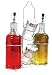 Palais Glassware 5 Piece Oil, Vinegar,Salt and Pepper Cruet Set with a Caddy - 14 Oz. Bottles - 3 Oz. Shakers