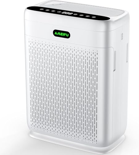 Air Purifiers for Home Large Room with Remote, Up to 3000 Sq Ft, H13 Hepa Double-Sided Air Filter Purifier with PM 2.5 Display Air Quality Sensor, Air Cleaner for Bedroom, Dust, Pets, Smoke, Pollon
