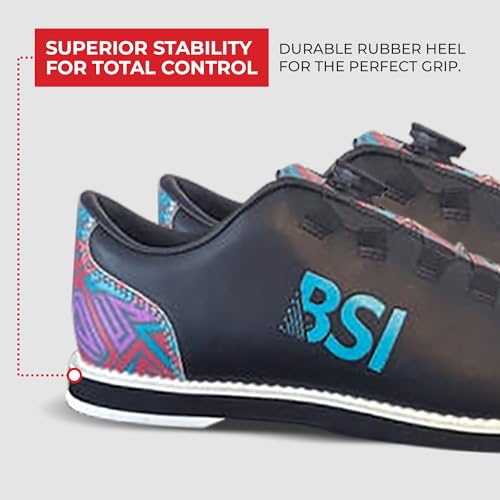 BSI Unisex Kaizen Dial Bowling Shoes - Teal/Red/Purple, Men's Sizes4