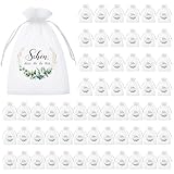 Hestya 60 Stück Schön dass du da bist Gastgeschenke Organzabeutel Weihnachten Hochzeit Mitgebsel Geschenktasche Organzasäckchen für Taufe Schokolade Kekse Geschenktüte für Firmung Geburtstag