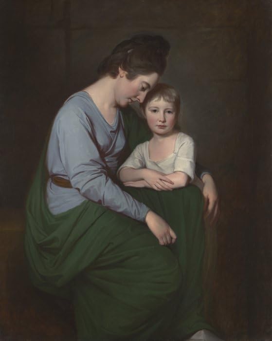 Tableau Anne et sa fille Sybill de George Romney - Impression d'art mural vintage 60x90cm