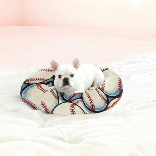 Lit orthopédique chaud pour petit chien et chat XS motif baseball - 3