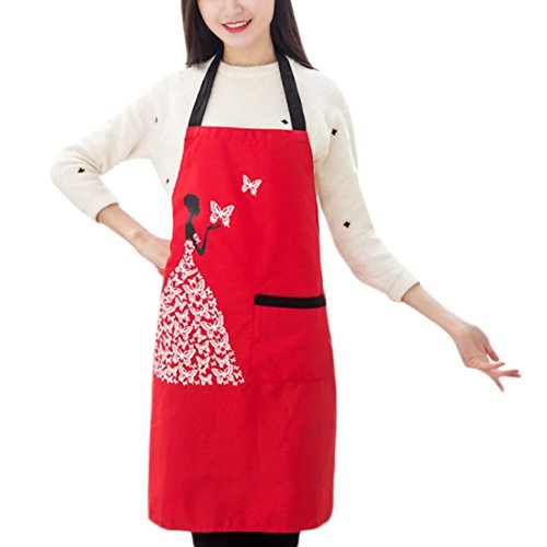 Gespout Delantales de Cocinero Overoles Cocinar Delantal de Cocina Hornear Hogar Clean sin Mangas Invierno Delantal Paño Ajustable Apron para Dama con Bolsillo Impermeable Kawaii 1pcs 75 * 65 cm Cover