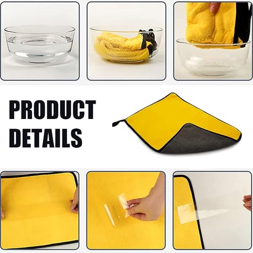 Image of Highly Absorbent, Reusable Cleaning Rags for Car, Household, Kitchen Professional Premium Microfiber Towels for Household Cleaning Dual-Sided Car Washing Detailing Towels (30*30 cm, Set of 2)