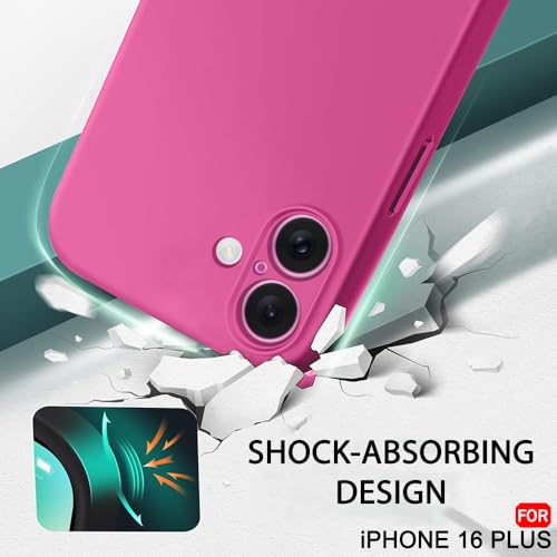 Image of TheGiftKart Liquid Silicone Back Cover Case for iPhone 16 Plus | Soft Micro-Fibre Lining Inside | Camera & Screen Protection | Shockproof Back Cover Case for iPhone 16 Plus (Silicone, Pink)