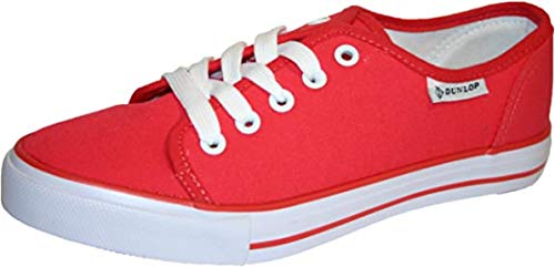 Dunlop Damen Mädchen Sneaker Pumps Plimsoll Plimsole Schuhe, Rot - burgunderfarben - Größe: 36 EU