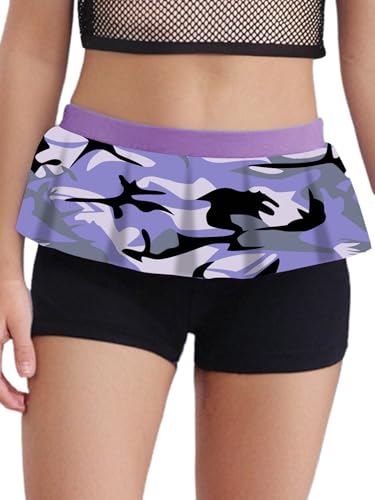 FEESHOW Kids Girls Cycling Shorts High Waist Biking Yoga Sport Shorts Hot Pants Mini Pantskirt Hot Pants