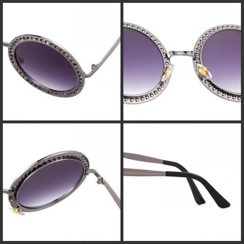 Lunettes de soleil rondes d'un luxe rétro et finitions haut de gamme