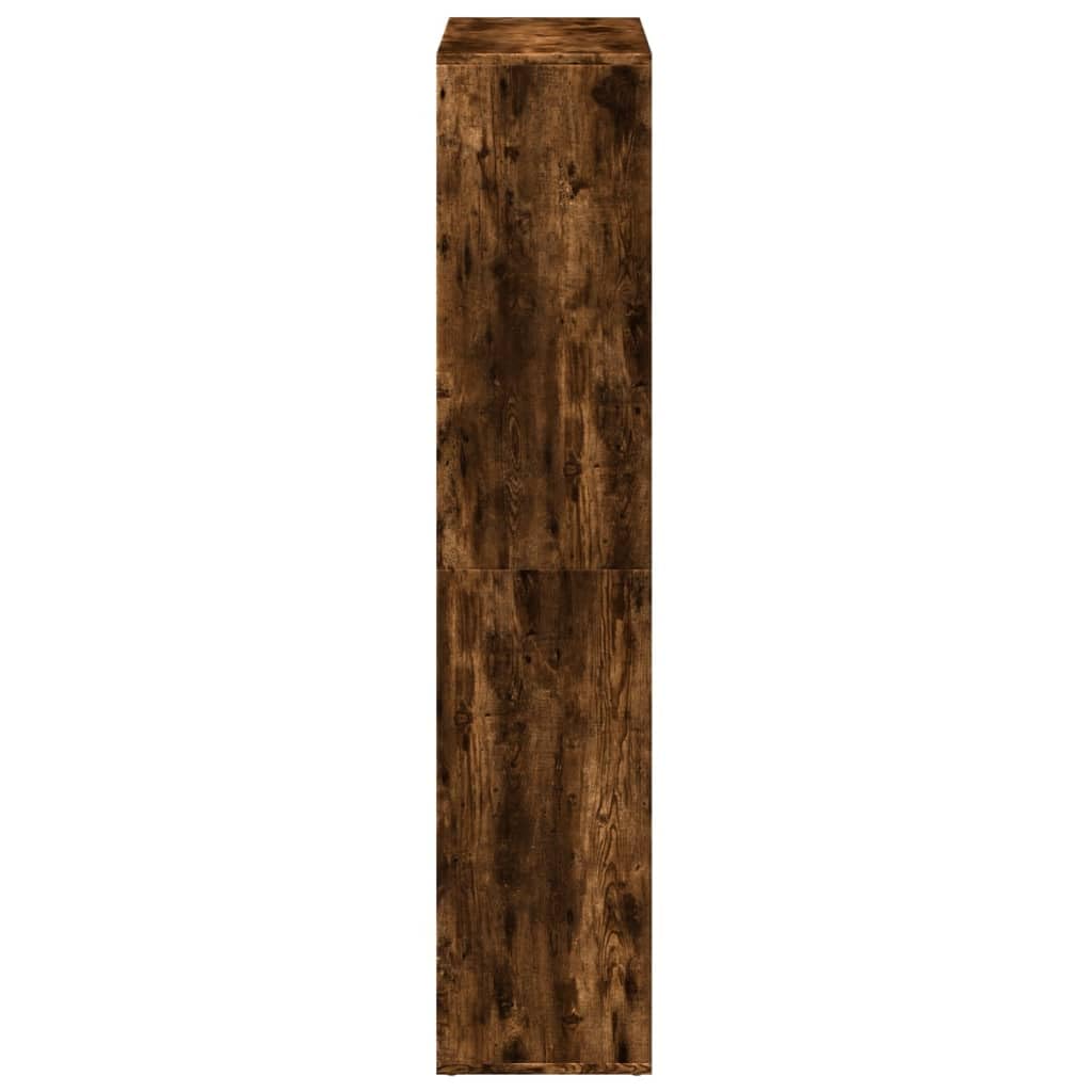 Nowoczesny regał na książki, dąb wędzony, 69,5 x 29 x 137,5 cm, z 8 półkami, uniwersalny organizer Cube do salonu, biura i sypialni