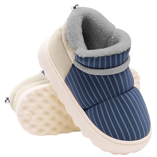 Voqeen Zapatillas Mujeres Hombres Impermeable Grueso Acogedor Esponjoso Unisex Casa Pantuflas Antideslizante Zapatillas Botas Para Interior Exterior