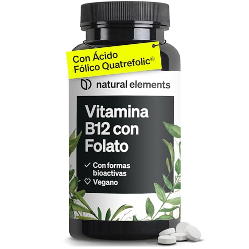 Vitamina B12 y Ácido Fólico Quatrefolic® - 180 comprimidos para 6 Meses - Alta potencia 1000 µg de B12 + 400 µg de ácido fólico - Máxima energía diaria - Sin Aditivos - Probado en laboratorio