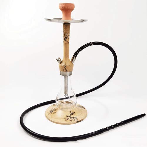 JYXZM Shisha Shisha Set 56 cm Hölzernhukas Shisha-Rohr Nargila mit Silikonschlauch Clay Hookah-Schüsselzangen