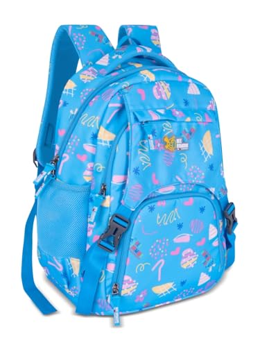Image of Zara Sky Blue Doodle Dream School Backpack Pastel Fun Edition