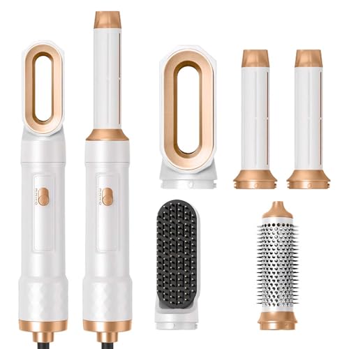 Hair Styling Appliances 5-Piece Set 5 in 1 Hair Styler White Air Styler for Volumizing, Curling and Styling (Includes Curling Iron, Straightener, Volumizer, Small Wave Comb, Hair Dryer Body)