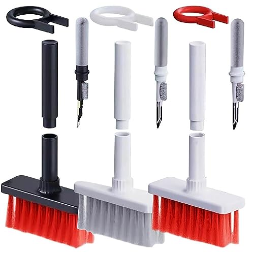 GLUN® Multipurpose Cleaning Brush 5-in-1 Multi-Function Cleaning Tools Kit (Keyboard Brush, TWS Cleaner, Key Puller, Metal Pen Tip, High Density Brush) Random 2