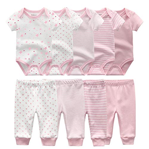 Image of Kiddiezoom Unisex Newborn Baby Short-Sleeve Bodysuit Baby Layette Essentials Giftset Clothing Set
