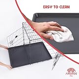 Arebos Hundekäfig 63 x 45 x 51 cm | Hundetransportbox Auto klappbar | Hundebox faltbar | Transportbox Hund mit 2 Türen | Hundekäfig für Zuhause | S Schwarz