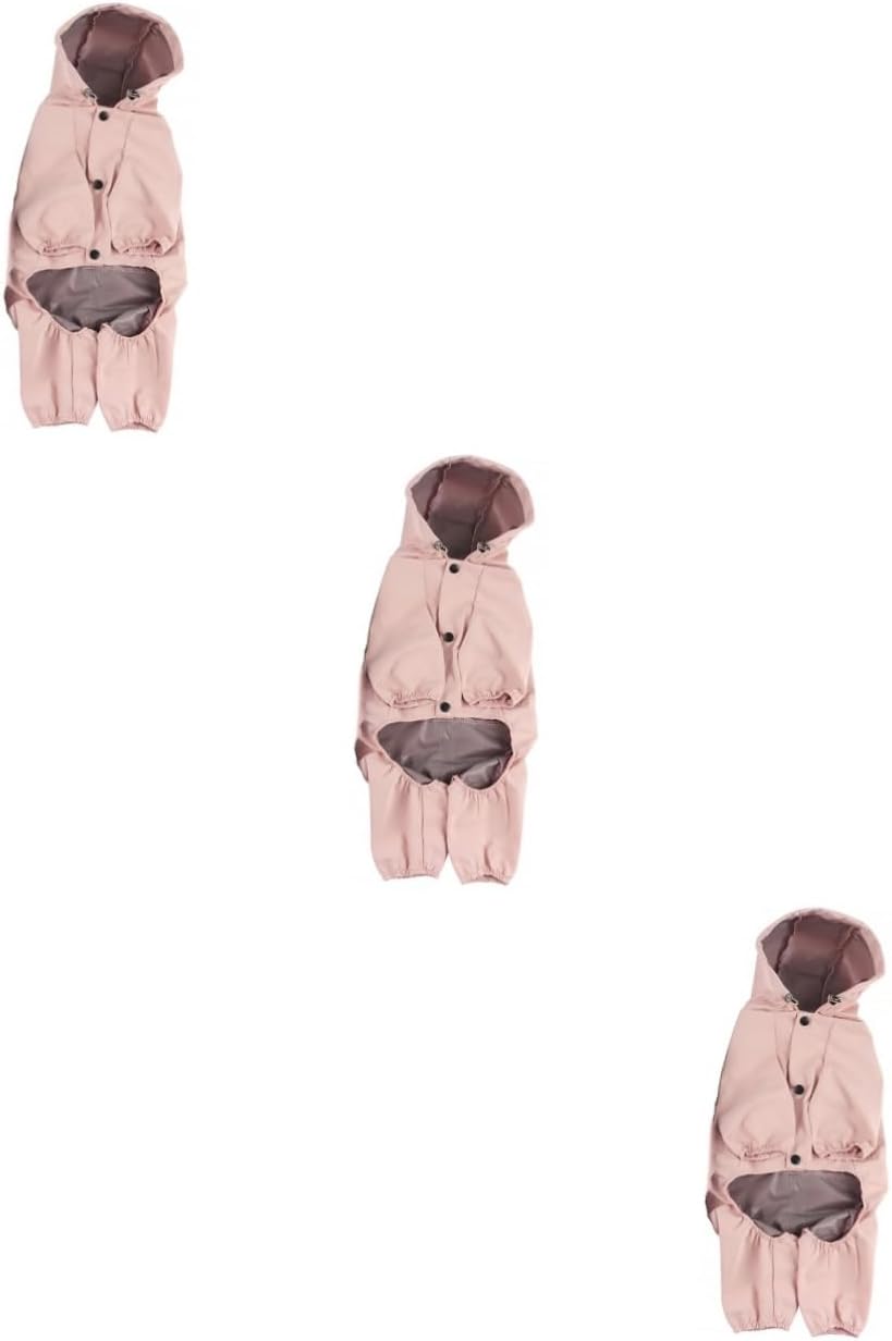 Angoily 3pcs Windproof Dog Raincoat Adjustable Reflective Hoodie for Pets and Breathable Stylish Rain Gear for Dogs for Outdoor Adventures