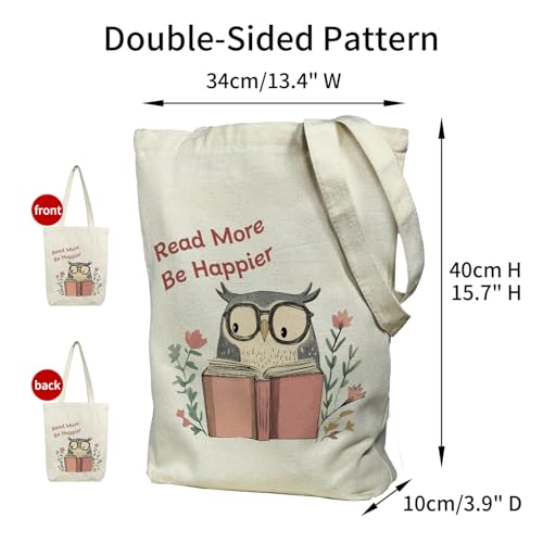 Image of itgowisa Canvas Tote Bag with Zipper Pocket, Reusable Grocery Bag for Daily