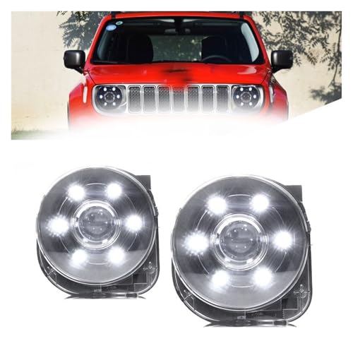 Acnkadsr Car halogen headlights Head Lamp Compatible For Jeep Wrangler 07-19 /Patriot 2011-2015 /Renegade 2016-2019 Headlights DRL Angel Eye Projector Lens(Renegade 2016-2019)