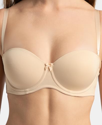 Image of Jockey 1831 Strapless Bra | Under-Wired | Padded | Full Coverage with Multiway Styling| Soft Touch Microfiber Nylon Fabric