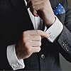 Gemszoo Personalized Initial Cufflinks for Men Custom 2 Letters Silver Rose-Gold Gold Cufflinks Mens Cuff Links Wedding Party Business Shirt Tuxedo Gift for Dad Husband Boyfriend #1