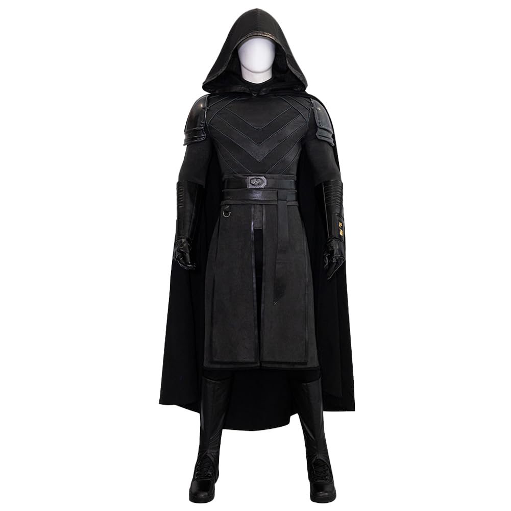 MZXDY Baylan Skoll Cosplay Costume, Adult Jedi Full Set Black Tunic for Halloween Party