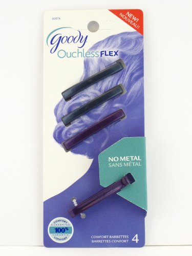Goody Ouchless Flex Hair Barrettes - Blue & Purple - 4 Pcs.
