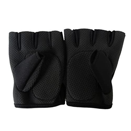 ifundom Half Finger Cycling Gloves Antiskid Fitness Gloves for Gym and Sports Breathable and Comfortable Weightlifting Black