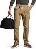 CQR Men's Vent Stretch Pants, Cool Dry Lightweight Casual Cargo Pants, Water Resistant Straight-Fit Utility Work Pants, Shenandoah Coyote, 34W x 34L