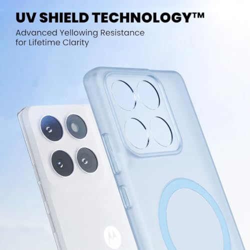 Image of DIZORO Matte Case for Motorola Edge 70 Pro Compatible with MagSafe, Camera Lens Full Protection, Shockproof Translucent Frosted TPU Soft Phone Cover, Anti-Fingerprint (Sierra)
