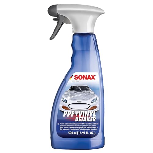 SONAX PPF + Vinyl Detailer 500ml | Ultimate Protection & Maintenance | Paint Protection Films | Decals with Water-Repellent, UV Shield, Smooth Finish | Suit Glossy, Matte Surfaces | Art.No.039824100