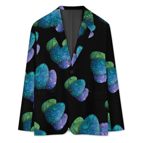 Halloween Eggs Men's Blazer Printed Button Suit Jacket Slim Sport Coat Blazers3