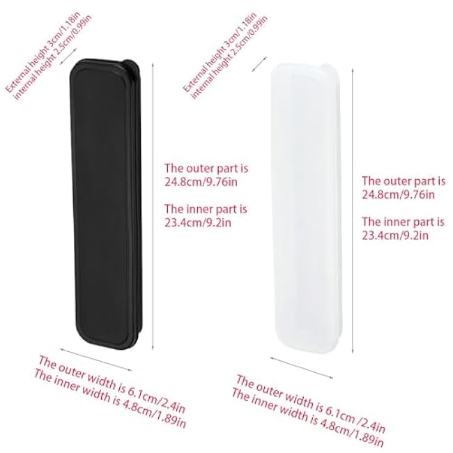 2Pcs Simple Utensil Holder with Lid, Portable Flatware Box Travel Tableware Storage Case, Simple Tableware Storage Box Case for Cutlery Kit (White¡¢Black)