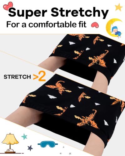 Image of DAUGHTER QUEEN Boys Pajamas 4 Pieces Long Set 100% Cotton Sleepwear Size 18 Months-12 Years