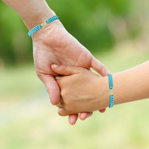 CJIAYUJEW 2pcs Back to School Mommy and Me Matching Heart Bracelets First Day of School Wish Bracelets for Mother Daughter Gift Adjustable Heart Bracelets for Women2