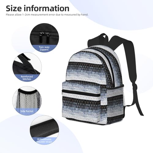Sac à dos hexagones bleus unisexe léger pour gym et randonnée