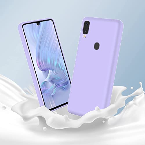 Image of DIZORO Microfiber Candy Case Compatible for Samsung Galaxy A20 /A30, Shockproof Slim Back Cover Liquid Silicone Bumper Camera Protective Phone Cover (Purple)