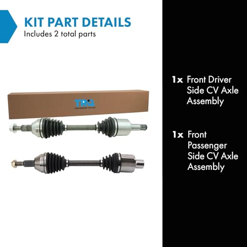 Image of TRQ Front Driver & Passenger Side CV Axle Assembly Set for 2008-2016 Chrysler Town & Country 2008-2020 Dodge Grand Caravan 2012-2015 Ram C /V 2009-2014 VW Routan