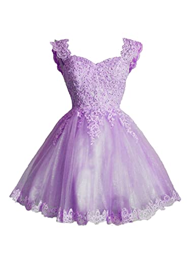 Image of Sweetheart Homecoming Dress Lace Appliques Prom Dress Beaded Lace Mini Dresses