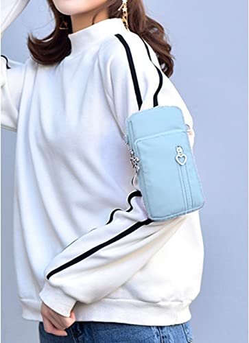 Mobile Phone Purses Bag,Waterproof Crossbody Phone Wallet Case, Cellphone Crossbody With Shoulder Strap,Outdoor Sweat-Proof Running Armbag,Crossbody Bag Gym Fitness Cell Phone Key Holder(Blue) #TOP1