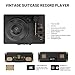Vinyl Record Player Bluetooth 3-Speed Portable Vintage Suitcase with Built-in Speakers, RCA Line Out AUX in Headphone Jack Vintage Turntable, Black