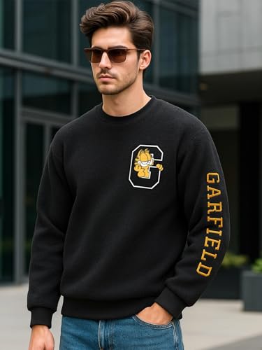 Image of Bewakoof X Garfield Men's Fluff Oversized Fit Sweatshirt | Sweatshirt for Man Winter Wear