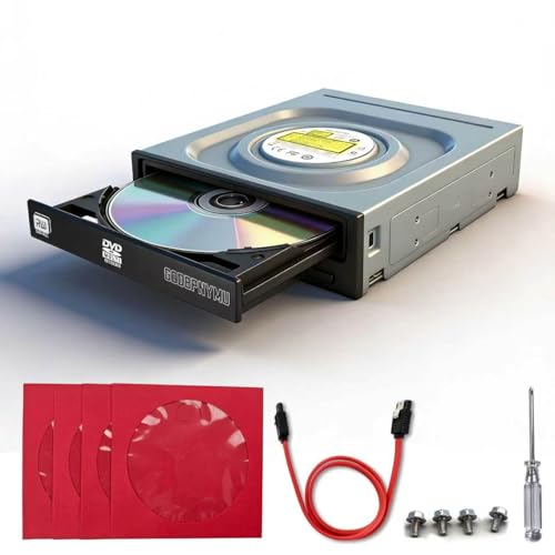 GODBPNYMU Internal 5.25 SATA DVD/CD Burner 24x Optical Drive for PC Tower