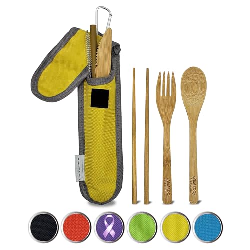 Travel Utensils Set with Case and Pouch