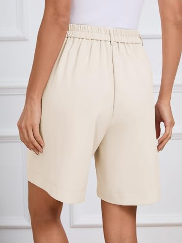 Famulily Womens Summer Long Shorts Casual Wide Leg Hot Pants Cozy Elastic Waist Suit Shorts with Pockets S-XXL - Image 5
