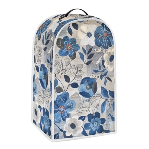 Oamsistay Blue Flowers Blender Appliance Cover Stand Mixer Or Coffee Maker Juice Appliance Cover Kitchen Mixer Attachments Foldable Dust Cover Blender Cover for Home Kitchen