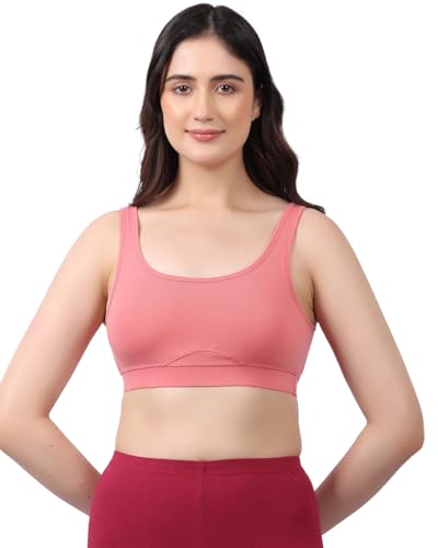 Image of Lavos Bamboo Cotton Comfort Sleeping Bra for Women, Slip On Bras to Wear at Home, Non-Padded & Non-Wired Sports Bras, Full /High Coverage, Soft Comfortable & Breathable Broad Strap Bra